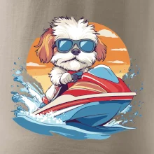 Bišónik na vodnom skútri