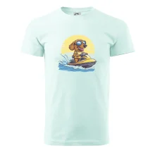 Jazvečík na vodnom skútri