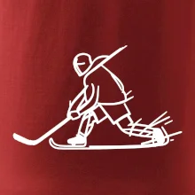 Kreslený hokejista tučnou fixkou