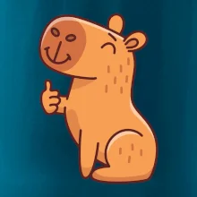 Kapybara s palcom hore