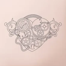 Steampunk srdce kreslené