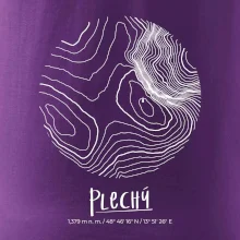 Plechý - vrstevnice v kruhu