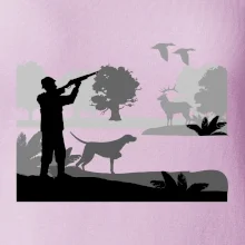 Lovec a stavač v lese