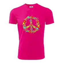 Peace symbol červené kvety