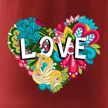 Love nápis květovaný