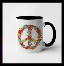 Peace symbol červené kvety