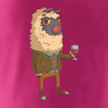 Alpaka s vínom muž