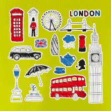 Velká Británie - kreslené ikonky Velká Británie - kreslené ikonky