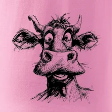 Čiernobiela karikatúra svetlá krava hlava