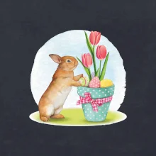 Veľkonočný zajačik tulipány
