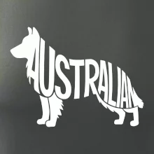 Austrálsky Ovčiak - nápis v tele