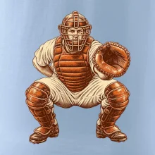 Baseballový catcher retro rytina