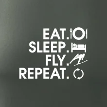 Eat sleep fly repeat - skoky na lyžiach