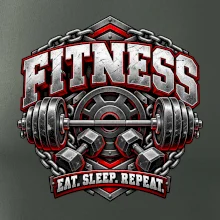Fitness činka a závažia eat sleep repeat