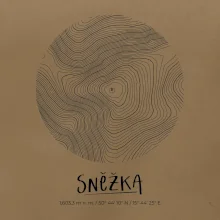 Sněžka - vrstevnice v kruhu