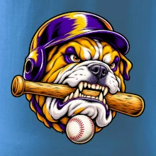 Baseballový buldok s pálkou