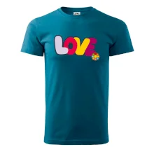 Love nápis s kvetinou