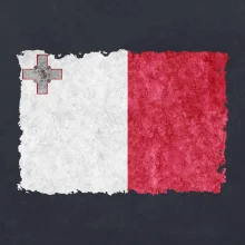 Vlajka Malta ohrýzaná