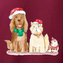 Veselé vianoce - pes, škrečok a mačka