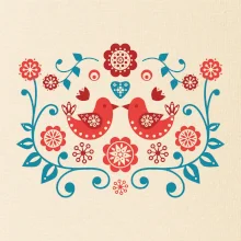 folklór - dva červené vtáčiky folklór - dva červené vtáčiky