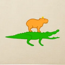 Kapybara na krokodílovi