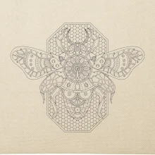 Steampunk včela čiernobiela