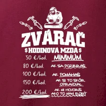Hodinová mzda zvárač