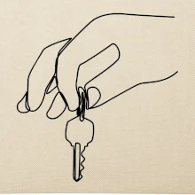 Kľúče a ruka jedným ťahom