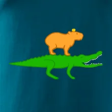 Kapybara na krokodílovi