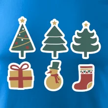 Vianočná sada - stromčeky a darčeky
