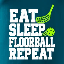 Eat Sleep Floorball Repeat - zelená hokejka