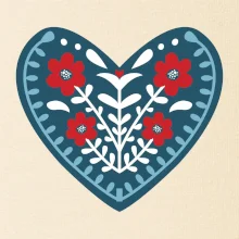 Folklór - srdce modré plné