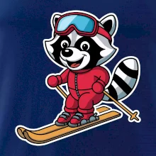 Mýval na lyžiach - kreslený