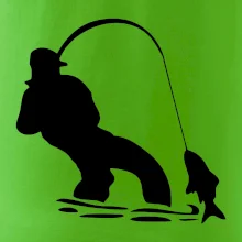 Rybár ťahajúce rybu