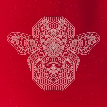 Steampunk včela čiernobiela