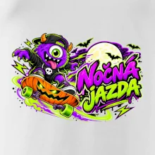 Nočná jazda - fialová príšerka na skateboarde