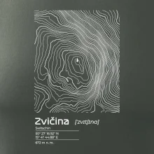 Zvičina - vrstevnice v obdĺžniku