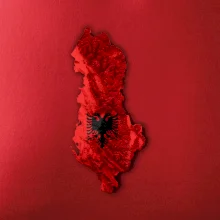 Mapa Albánsko reliéf hôr Mapa Albánsko reliéf hôr