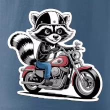 Mýval na motorke kreslený