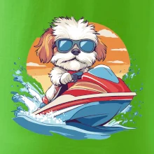 Bišónik na vodnom skútri