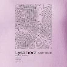 Lysá hora - vrstevnice v obdĺžniku