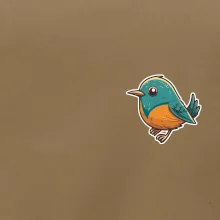 Vtáčik kreslený na prsníku