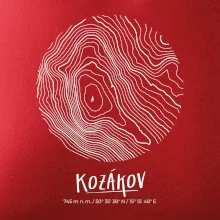 Kozákov - vrstevnice v kruhu