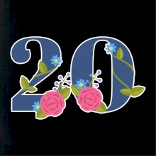 Kvetinové číslo kreslené - 20