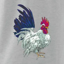 Kohút kreslený biely