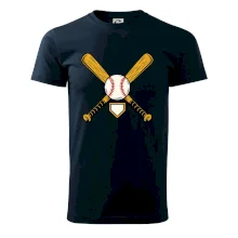 Zkřížené baseballové pálky a míček
