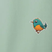 Vtáčik kreslený na prsníku