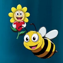 Parové tričko - Včela a kvetina
