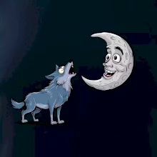 Parové tričko - Vlk a mesiac