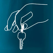 Kľúče a ruka jedným ťahom